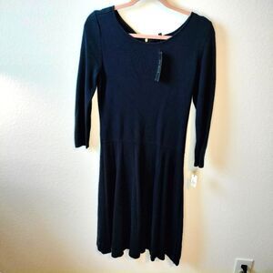 NWT Talbots Blue Long Sleeve Skater Sweater Dress Sz M
